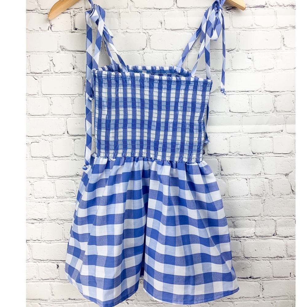Gingham Blue and White Tank Top NWT